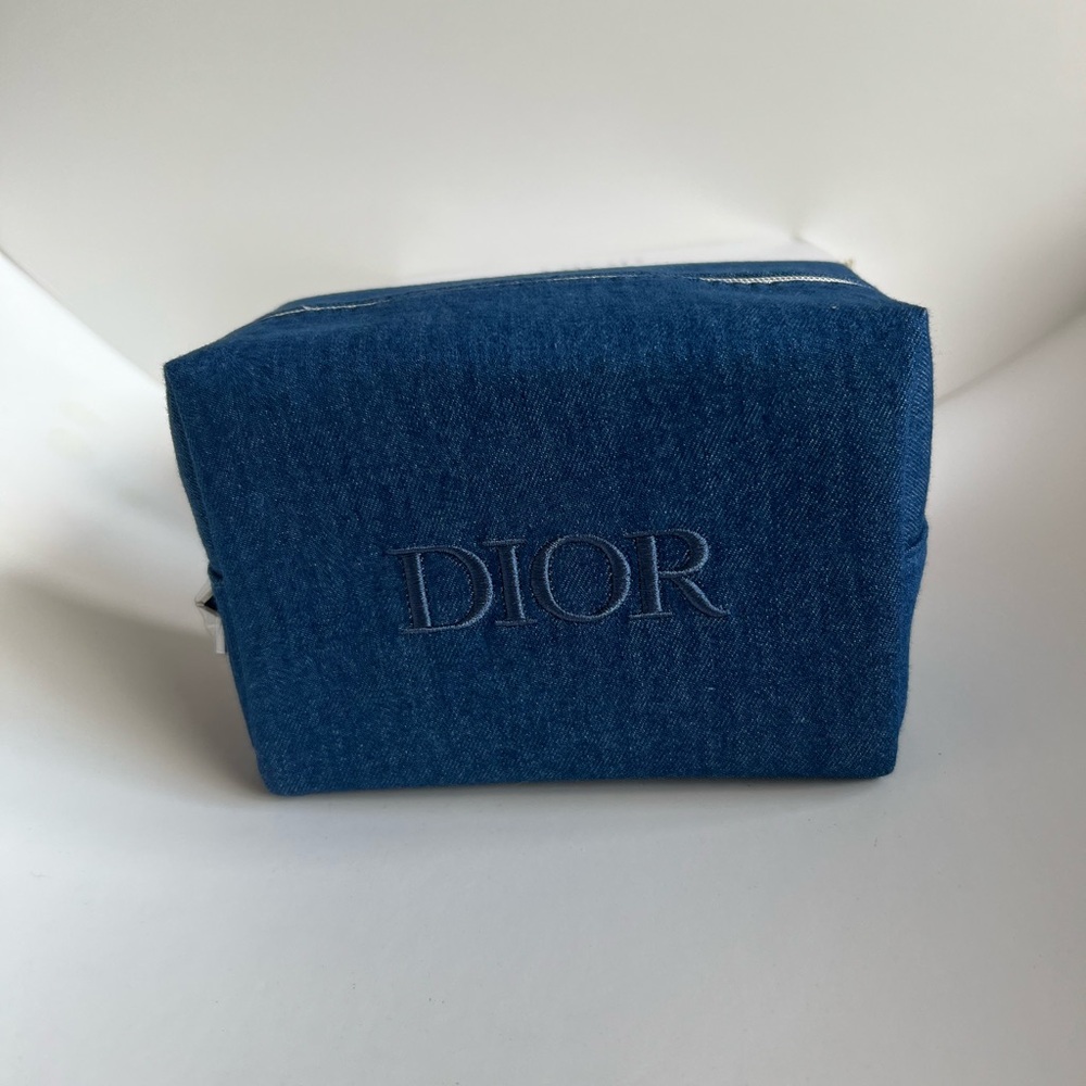New Dior Blue Denim Cosmetic Bag - Picture 2 of 3